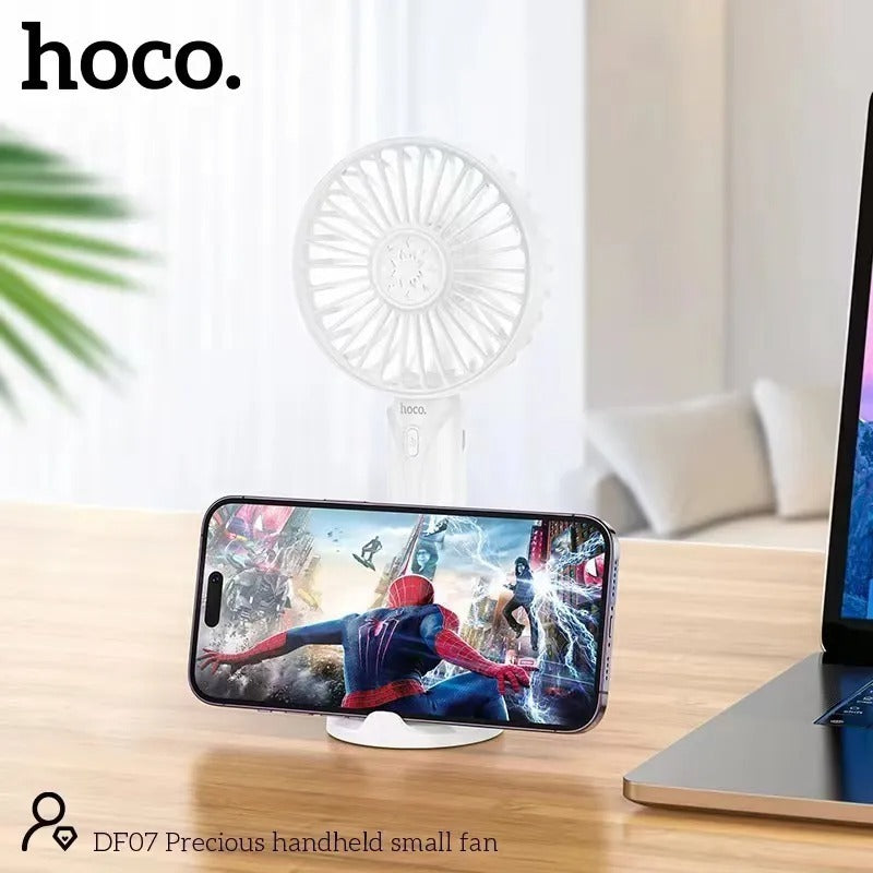 Hoco Df07 Mini Handheld Fan With Phone Holder Hoco Df07 Mini Handheld Fan With Phone Holder